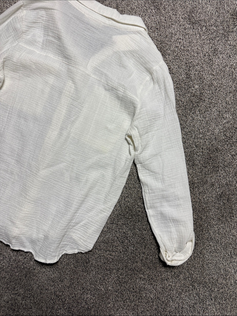 New In White Textured Button-Front Shirt - Picture 9 of 9